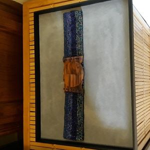 💙💎Beautiful Stretchy Navy/Brown Beaded Belt OS